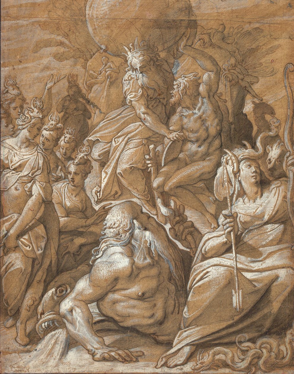 Atlas a Herkules od Jacopo Zucchi