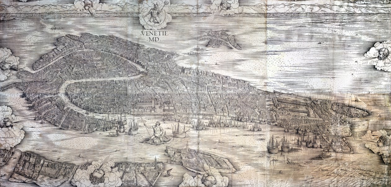 Velký perspektivní plán – Benátky, cca 1500 (viz také 416593, 416594, 416595) od Jacopo de Barbari
