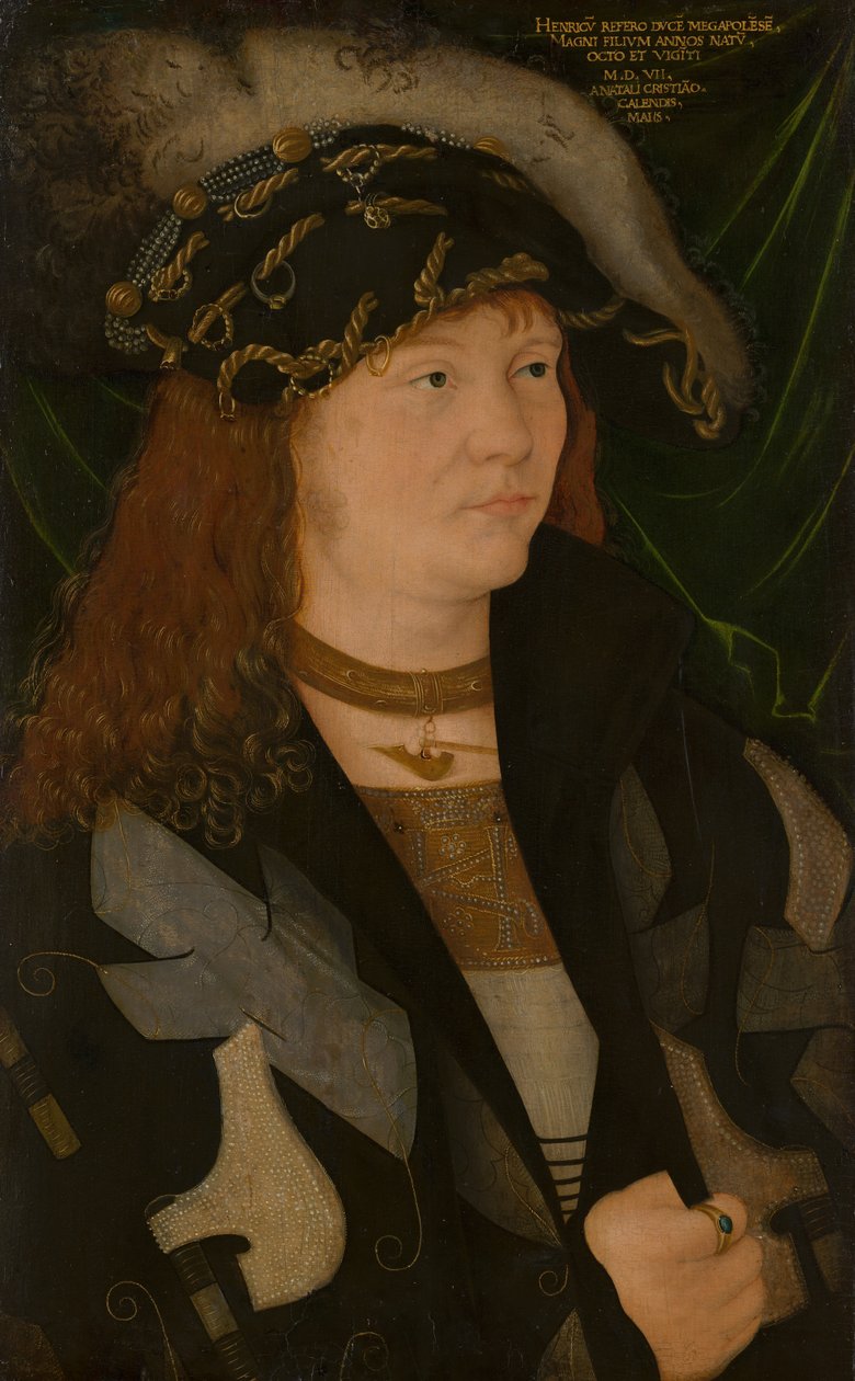 Portrét Heinricha (1479-1552), vévody z Mecklenburgu, zvaného Mírumilovný od Jacopo de Barbari