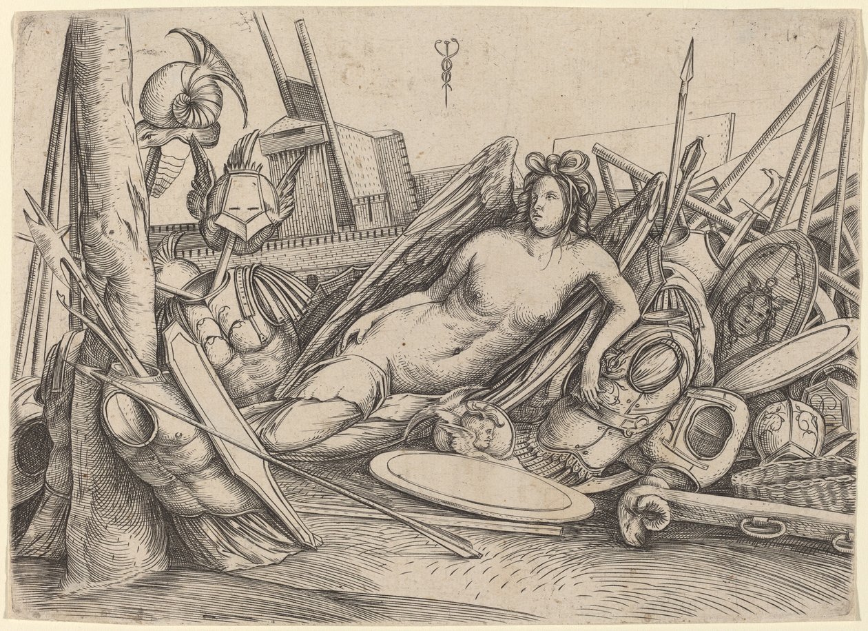 Vítězství ležící uprostřed trofejí, c. 15001503. od Jacopo de Barbari