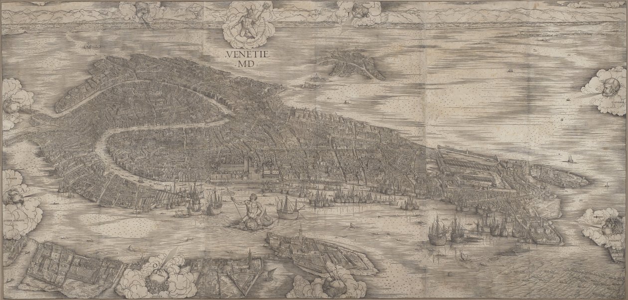 Pohled na Benátky od Jacopo de Barbari