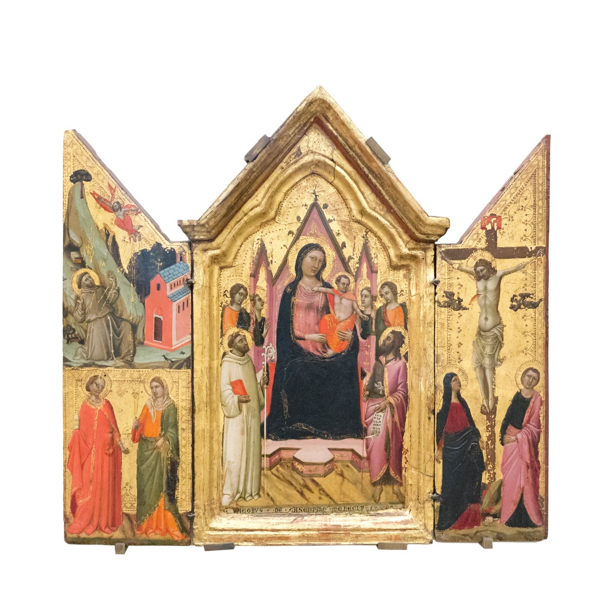 Madona s dítětem na trůnu se svatými a anděly, kolem 1320-1325 (tempera na dřevě) od Jacopo del Casentino