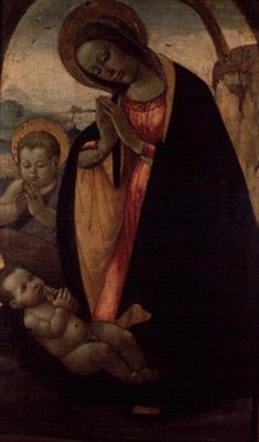 Madona s dítětem s dítětem Janem Křtitelem (panel) od Jacopo del Sellaio
