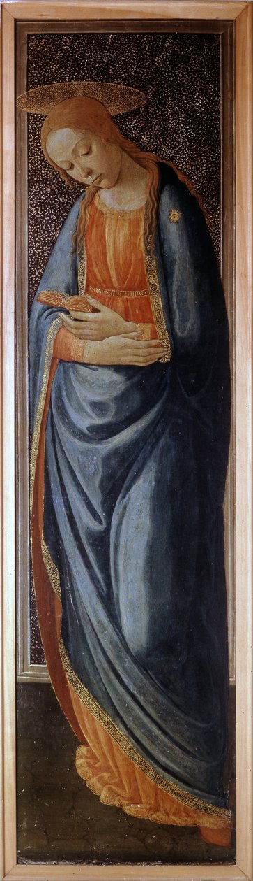 Prédelle zvěstování představující Pannu Marii od Jacopo del Sellaio