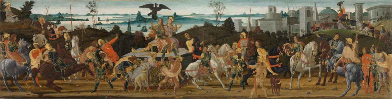 Tarquinius Priscus Vstup do Říma, c. 1470 od Jacopo del Sellaio