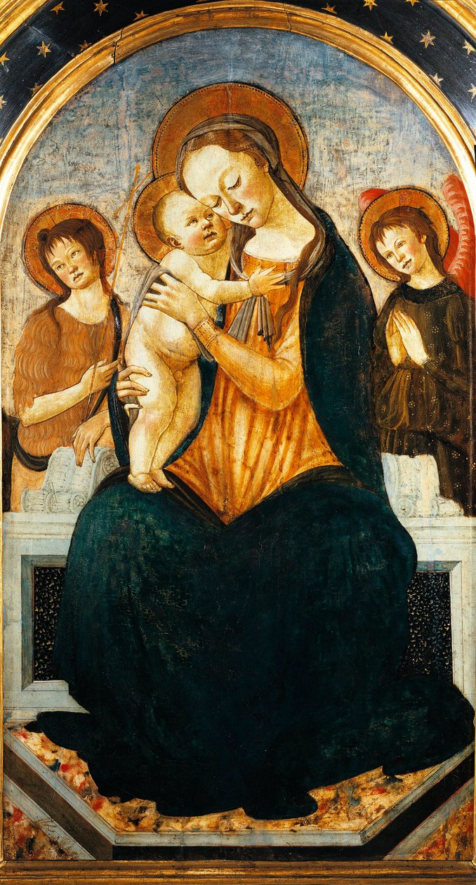 Panna a dítě (olej na dřevě od Jacopo del Sellaio