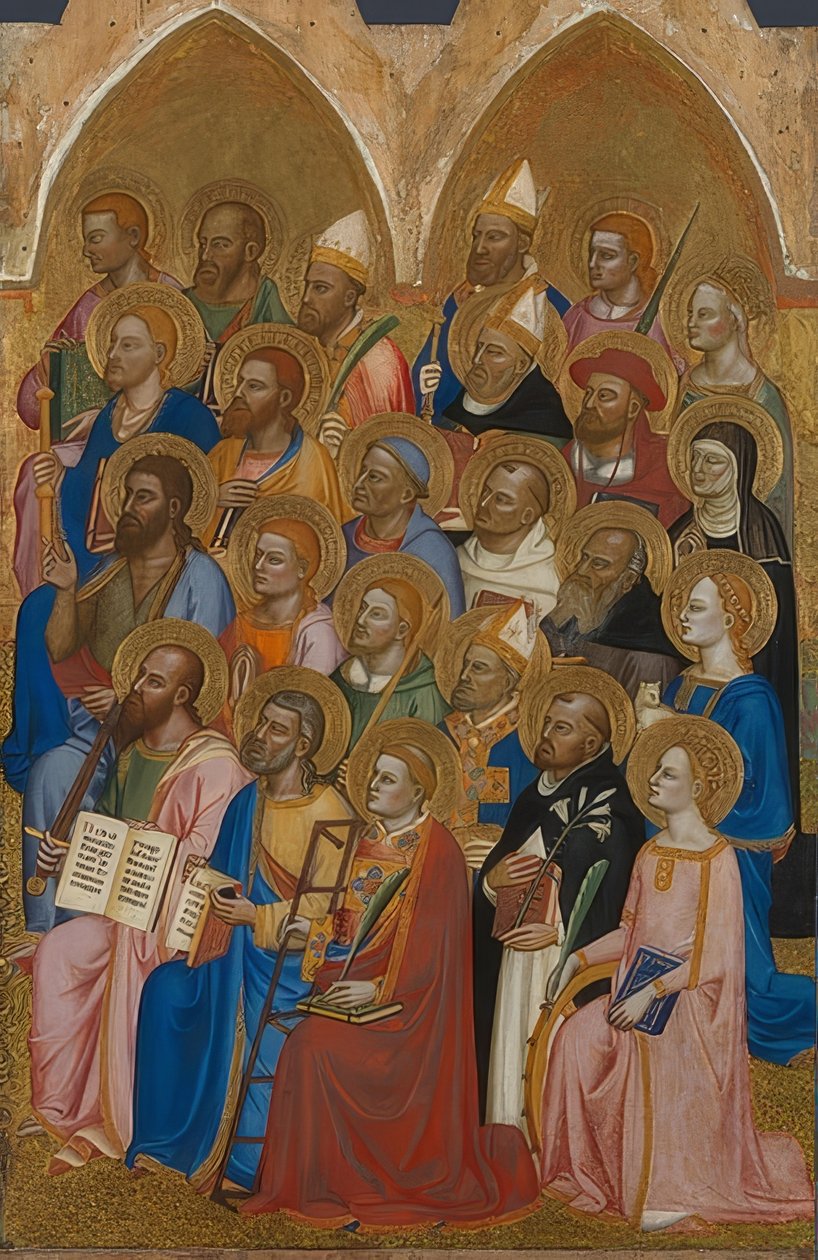 Adoring Saints (křídlo San Pier Maggiore Altar). 1370-71 od Jacopo di Cione