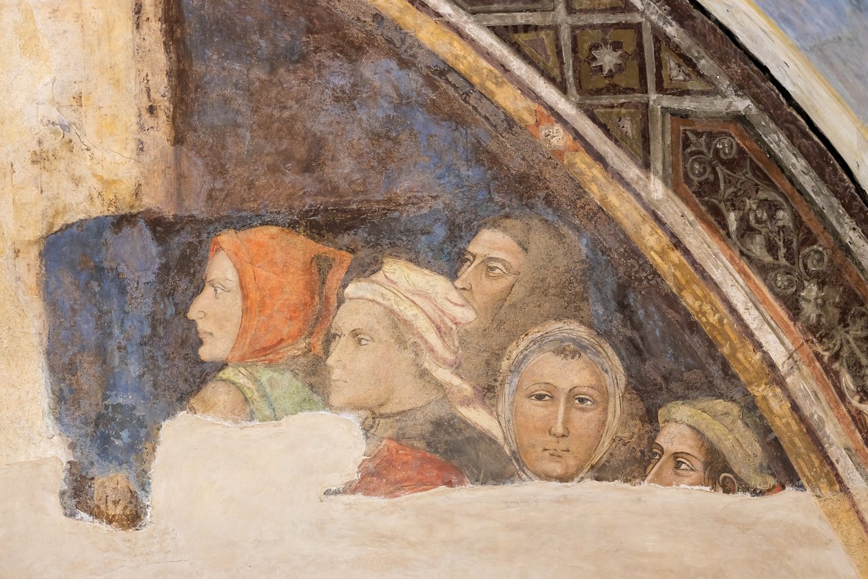 Pět neidentifikovaných postav (freska) od Jacopo di Cione