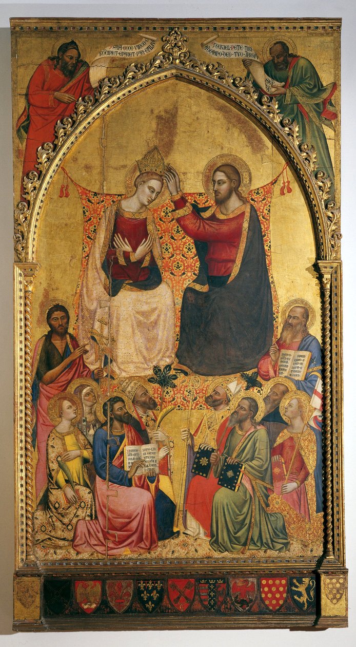 Korunovace Panny Marie a svatých od Jacopo di Cione