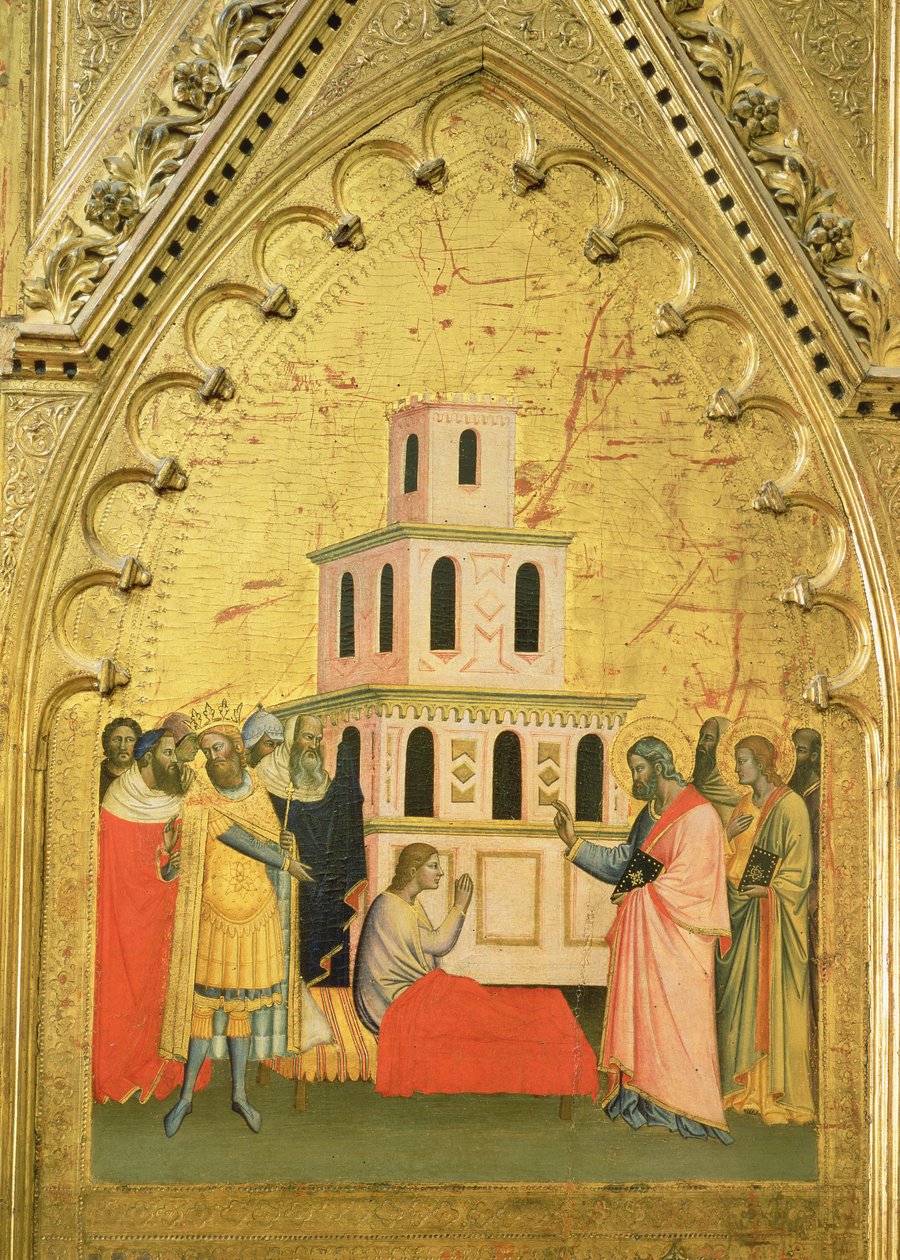 St. Matthew Raising a Young Man from the Dead, from the Altarpiece of St. Matthew and Scenes from his Life, c.1367-70 (tempera on panel) od Jacopo di Cione