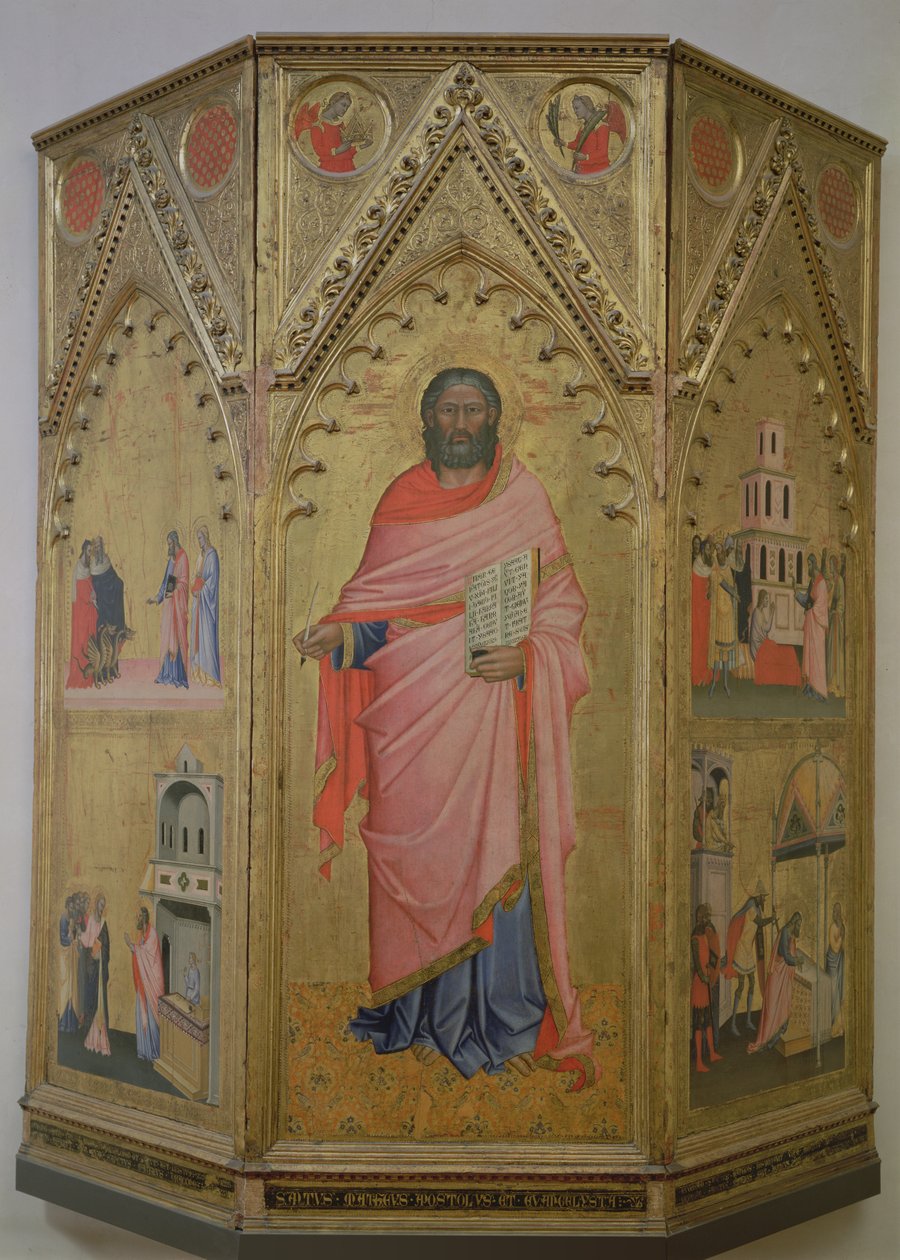Svatý Matěj a scény jeho života (tempera na panelu) od Jacopo di Cione