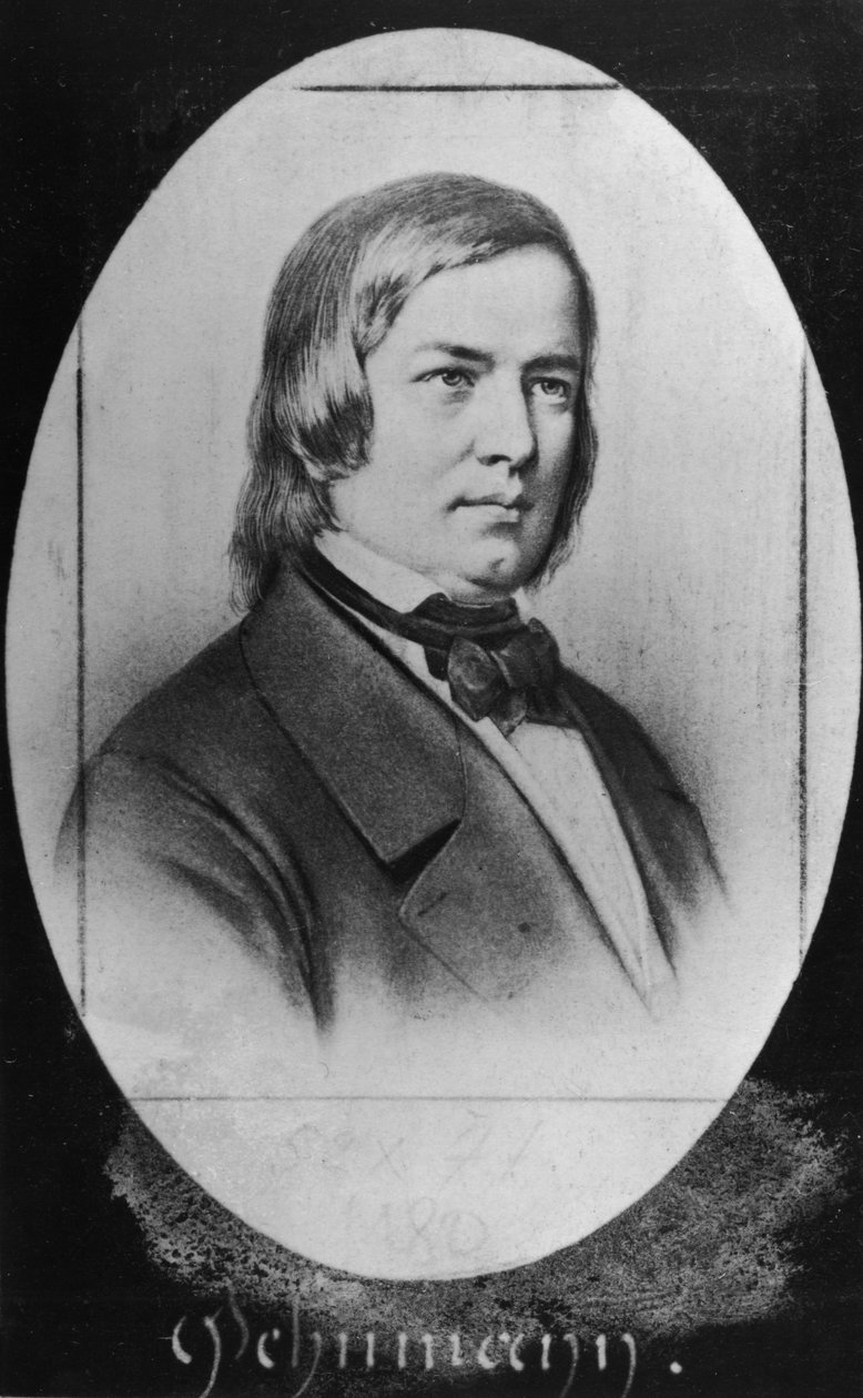 Robert Schumann (1810-56) vyrytý z fotografie od Pierre Jacotin