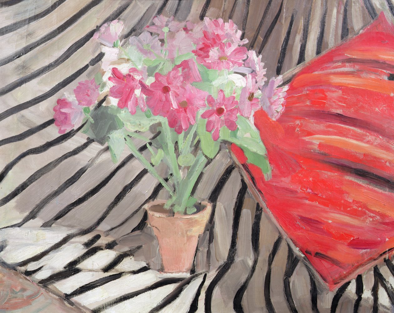 Harmony of Flowers and Zebra Fabric, cca 1917 (olej na plátně) od Jacqueline Marval