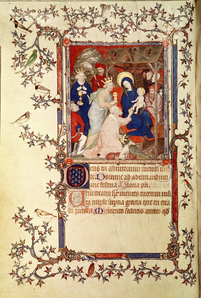 Lat 18014 f.42v Klanění tří králů, z Les Petites Heures de Duc de Berry, kolem 1385-90 od Jacquemart de Hesdin