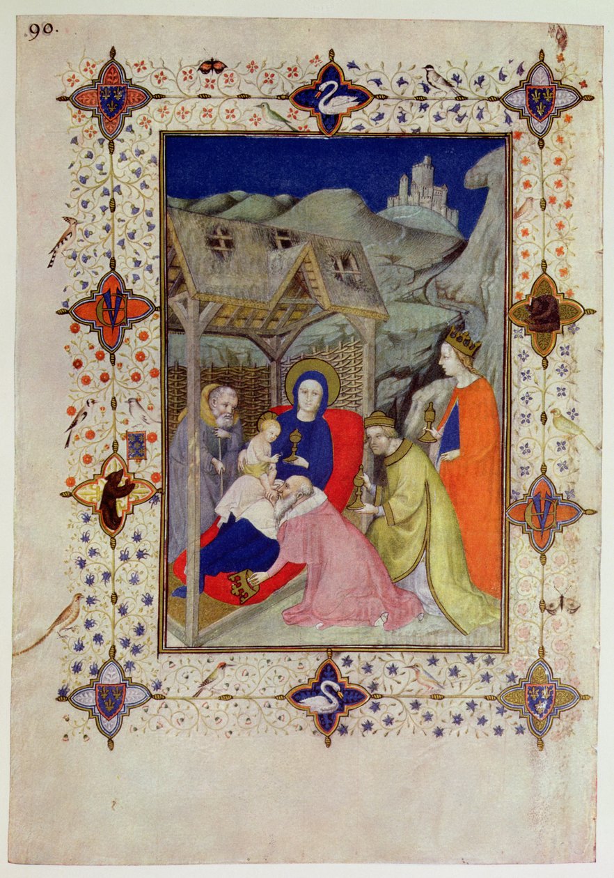 MS 11060-11061 Hodiny Notre Dame: Sext, Klanění tří králů, z „Tres Riches Heures du Duc de Berry“ od Jacquemart de Hesdin