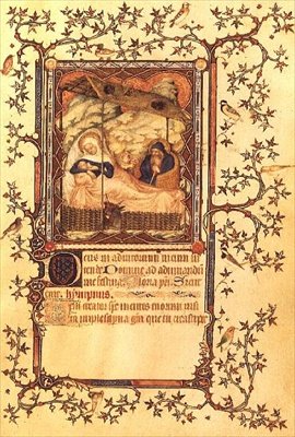 Paní Lat 18014 fol. 38 Narození Páně, z Les Petites Heures de Duc de Berry, kolem 1385-90 (vellum) od Jacquemart de Hesdin