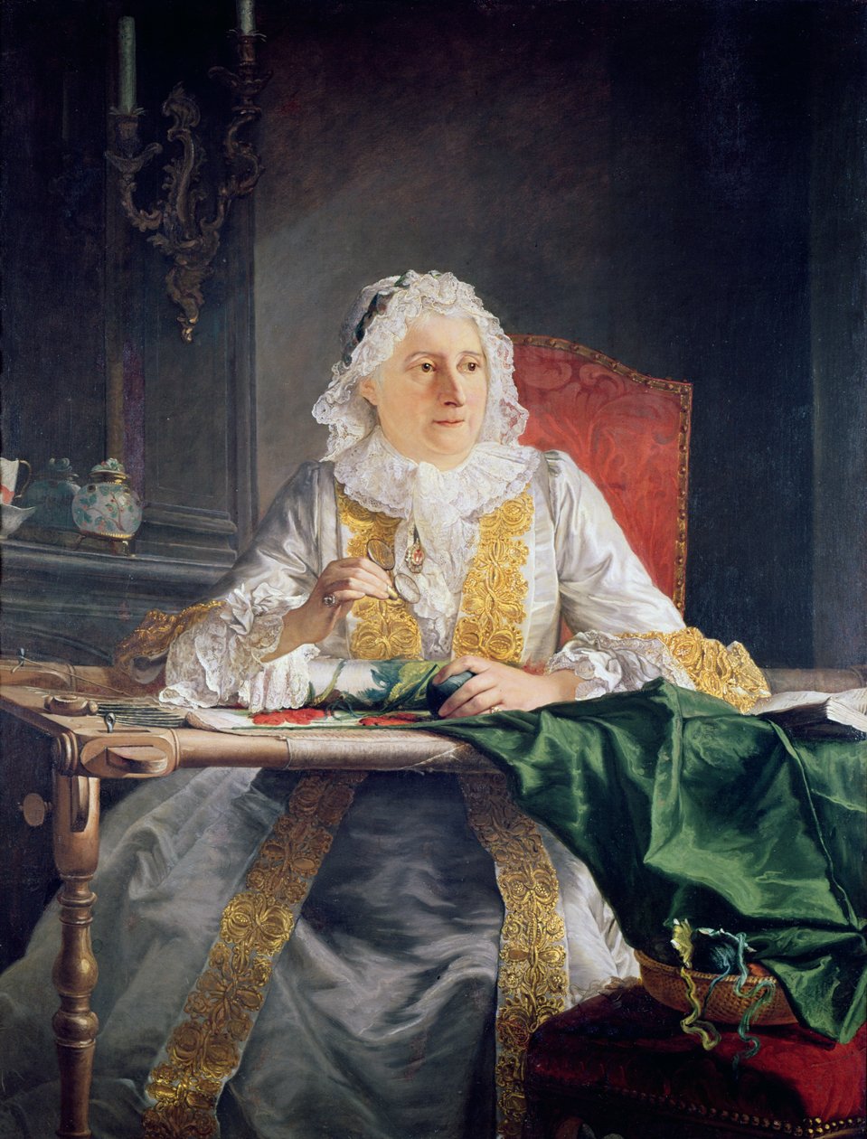 Portrét Madame Antoine Crozat, 1741 od Jacques Andre Joseph Camelot Aved