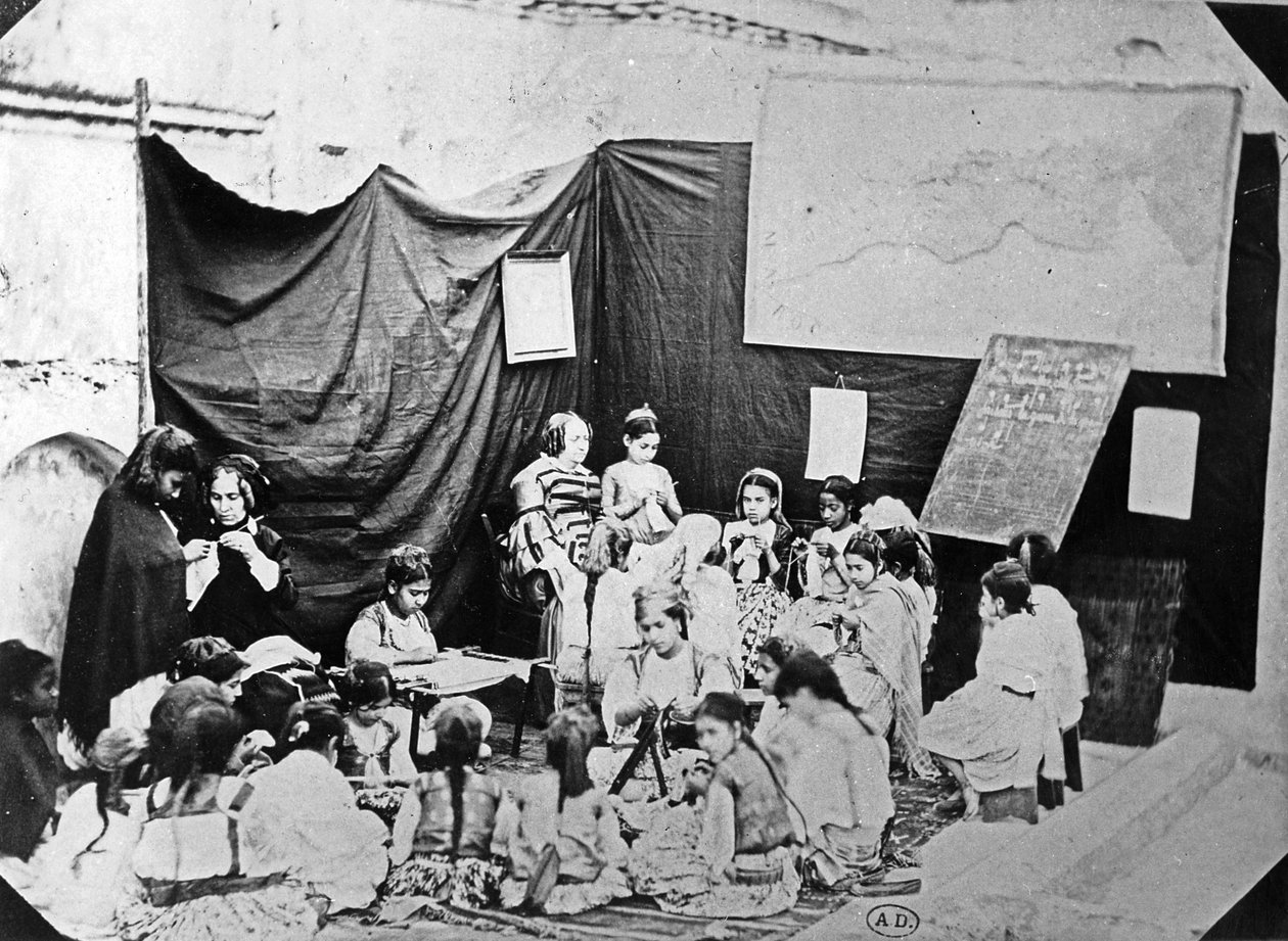 Dívčí škola v Alžíru, asi 1860 od Jacques Antoine Moulin