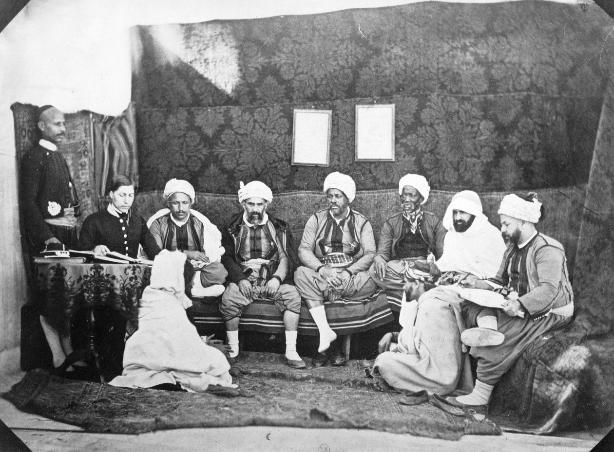 Smírčí tribunál různých ras při Bureau Arabe, kolem 1857-67 od Jacques Antoine Moulin
