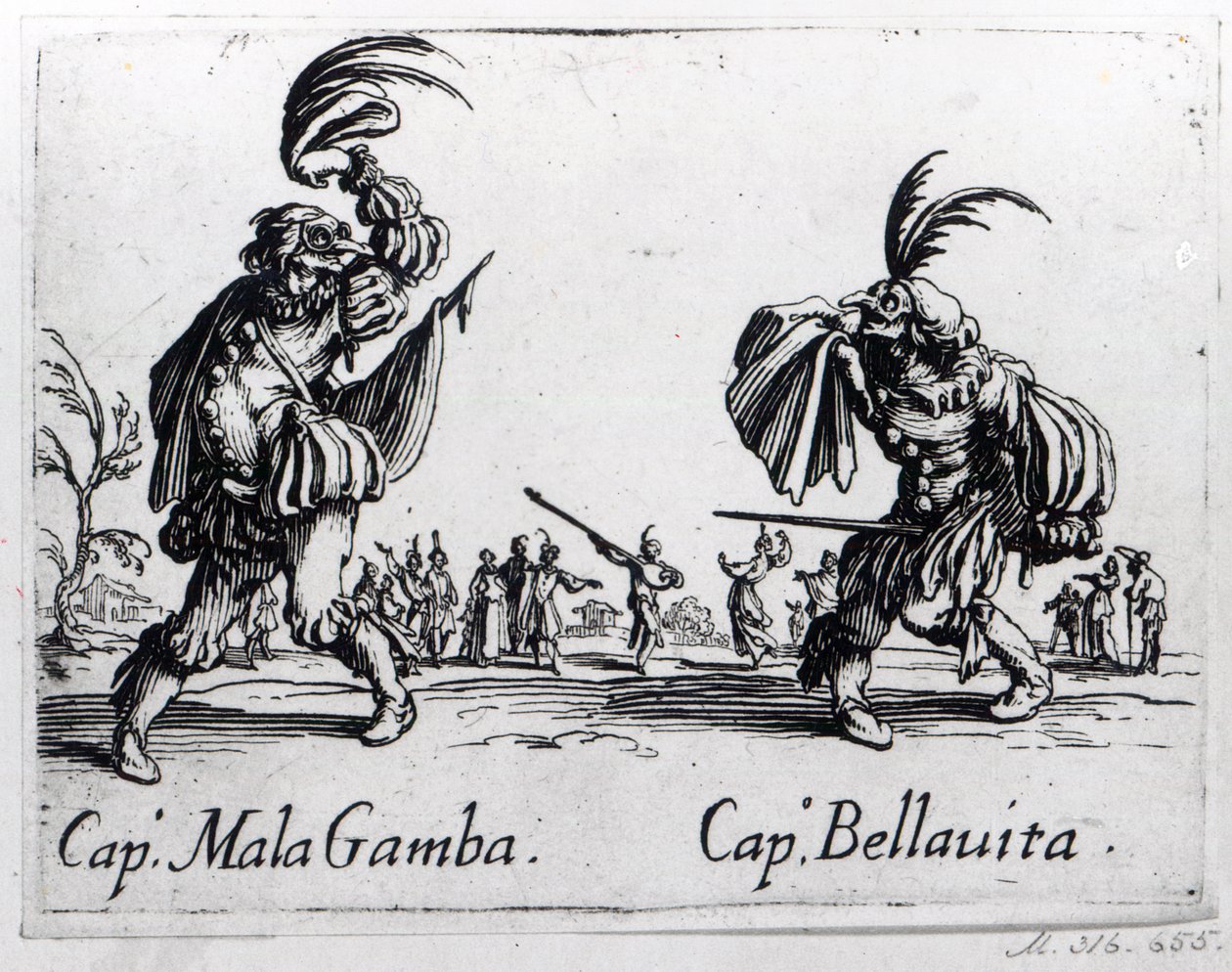 Balli de Sfessania, kolem roku 1622 od Jacques Callot