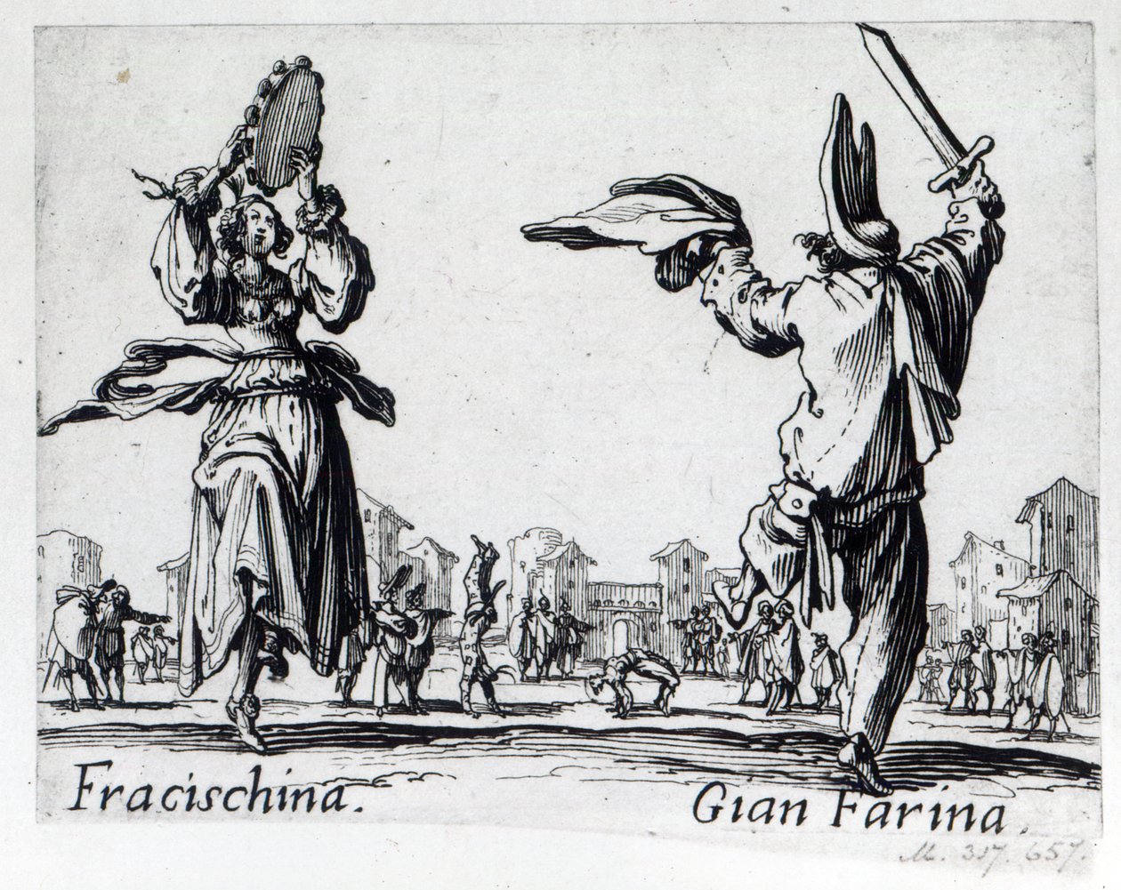 Balli de Sfessania, kolem roku 1622 od Jacques Callot