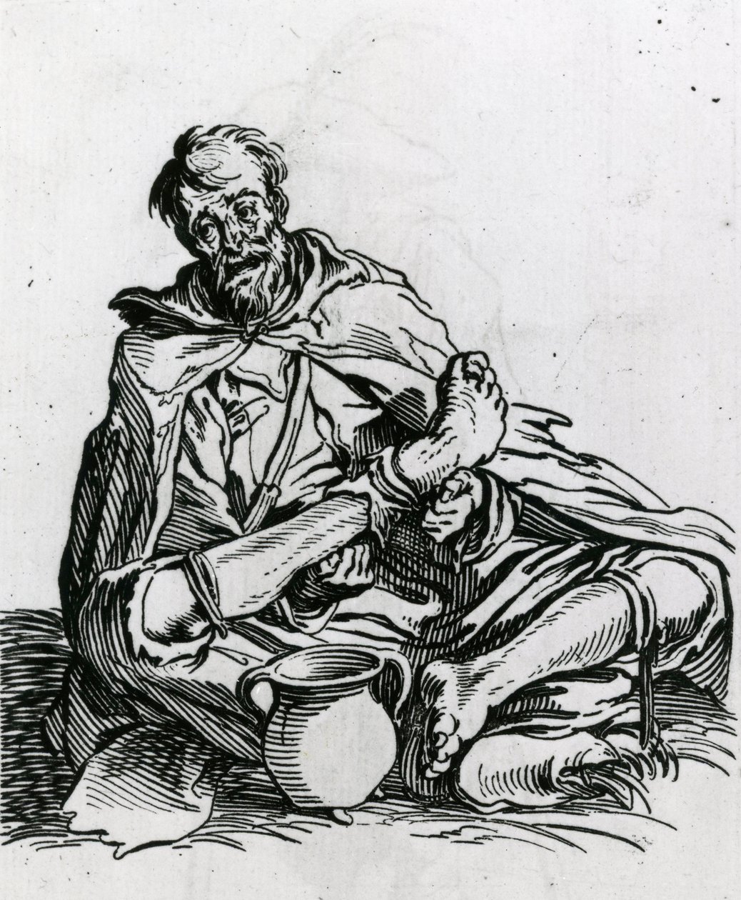 Sedící žebrák od Jacques Callot