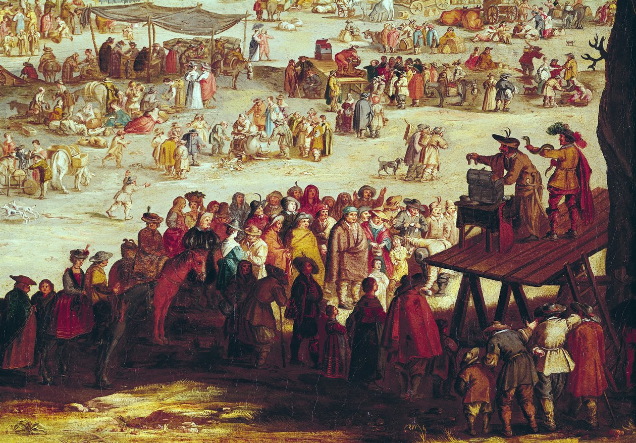 Veletrh v Impruneta, detail pravé strany, 1638 od Jacques Callot