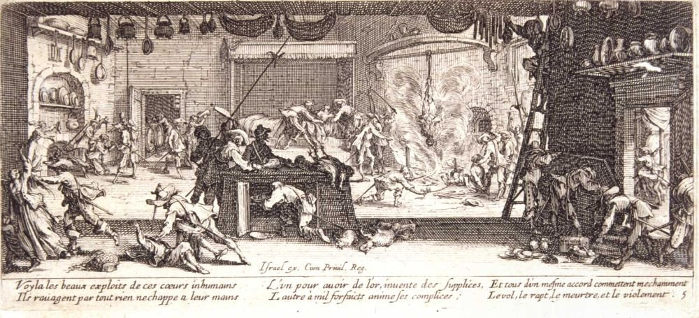 Drancování Les miseres et les mal-heures de la guerre, pl. 5 od Jacques Callot