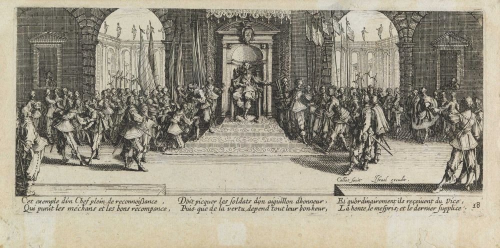 Kolo Utrpení a špatné hodiny války, pl. 18 od Jacques Callot