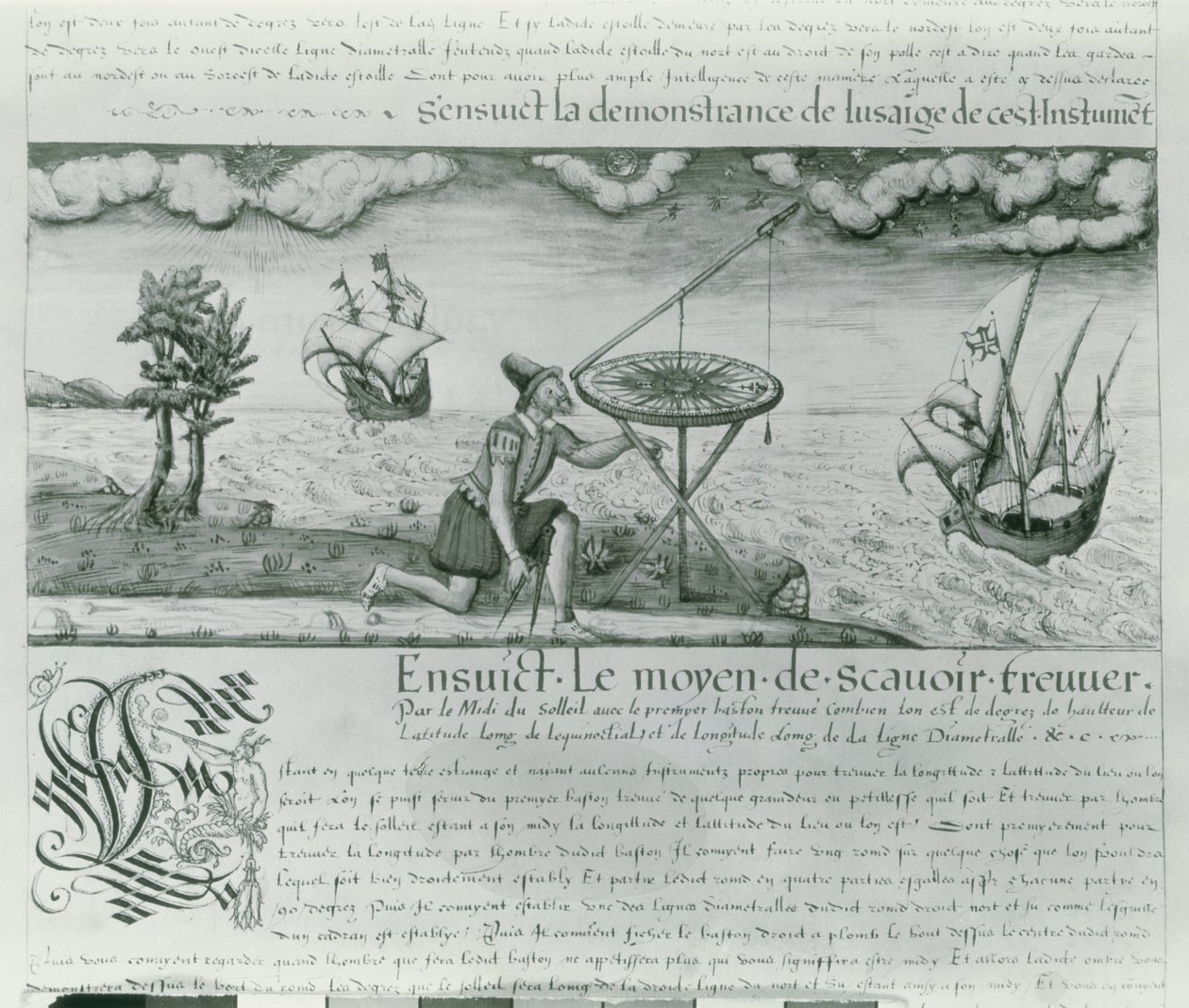 Paní Fr 150 fol. 21r Využití sextantu, z 