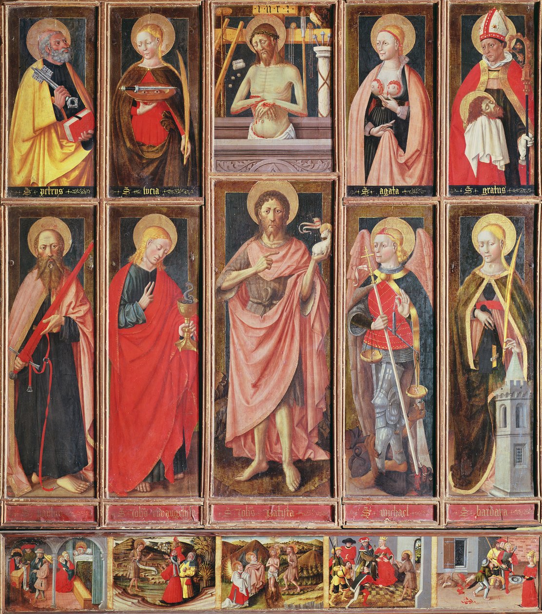 Oltářní obraz svatého Jana Křtitele (tempera na panelu) od Jacques Durandi