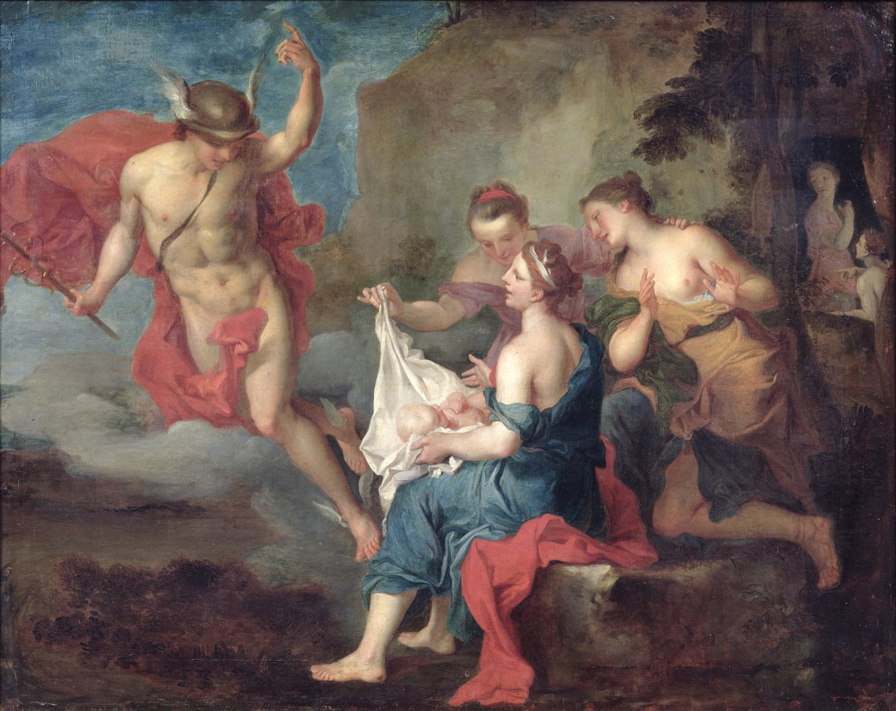 Bacchus dodán nymfám z Nysy od Jacques Francois Courtin