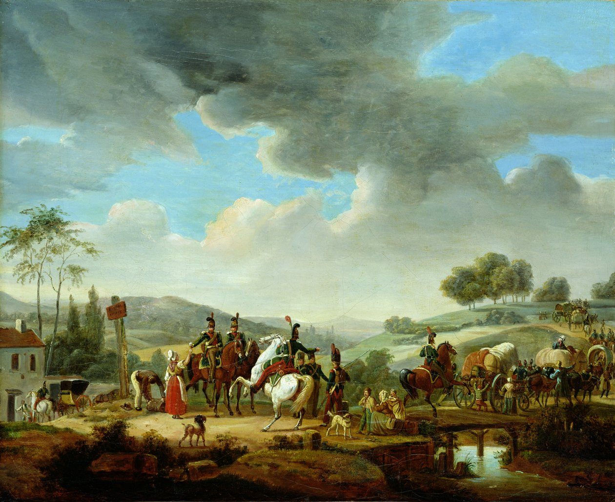 Konvoj doprovázený francouzskými dragouny od Jacques Francois Joseph Swebach