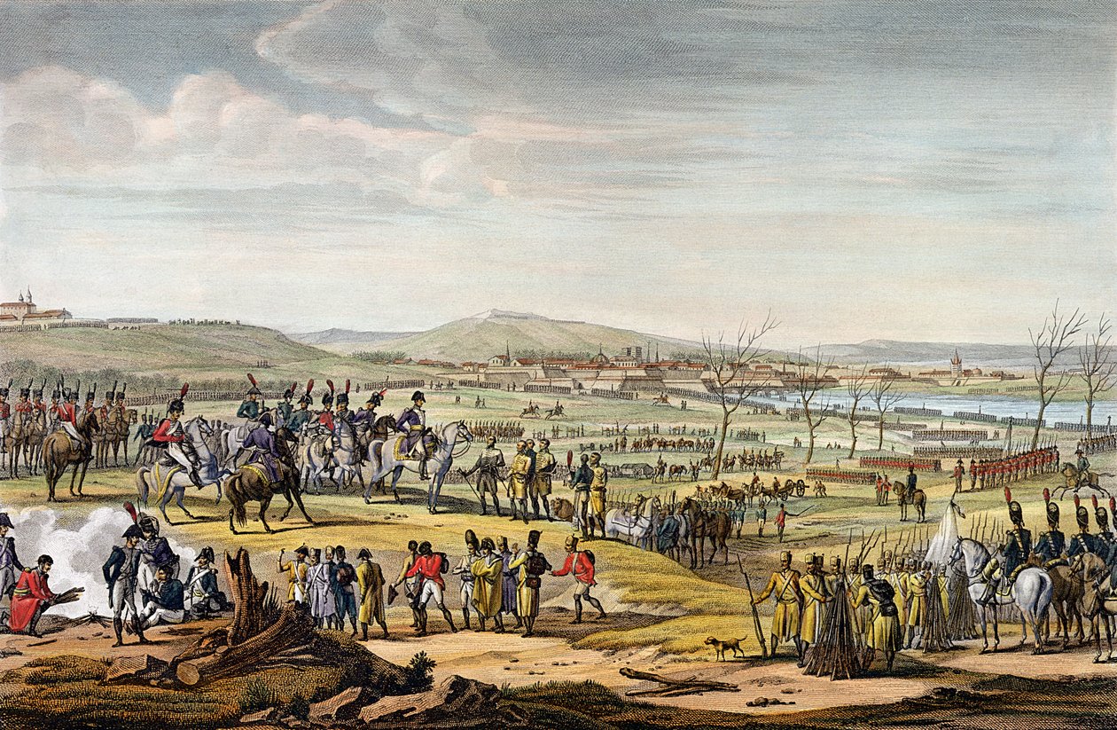 The Capture of Ulm, 17. října 1805, vyrytý Louis Francois Couche (1782-1849) (akvatinta) od Jacques Francois Joseph Swebach