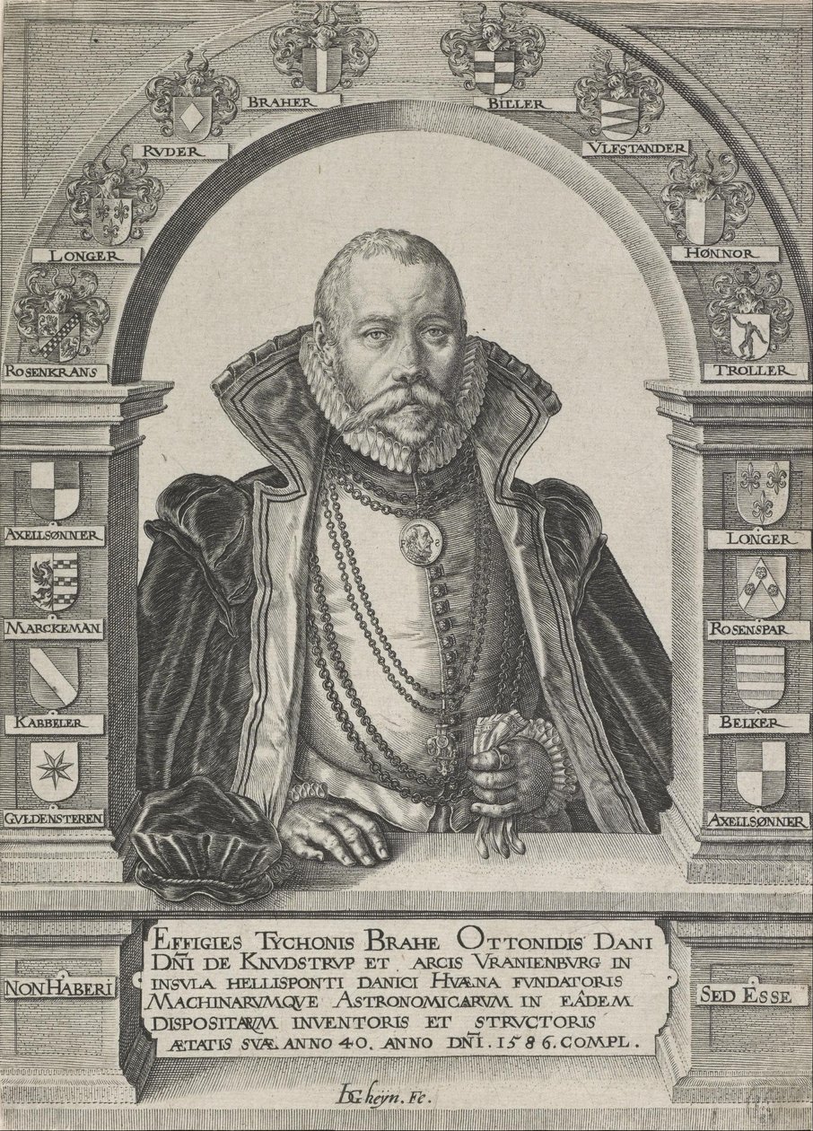 Portrét Tycho Brahe, astronoma (bez klobouku) od Jacques Gheyn de Ii