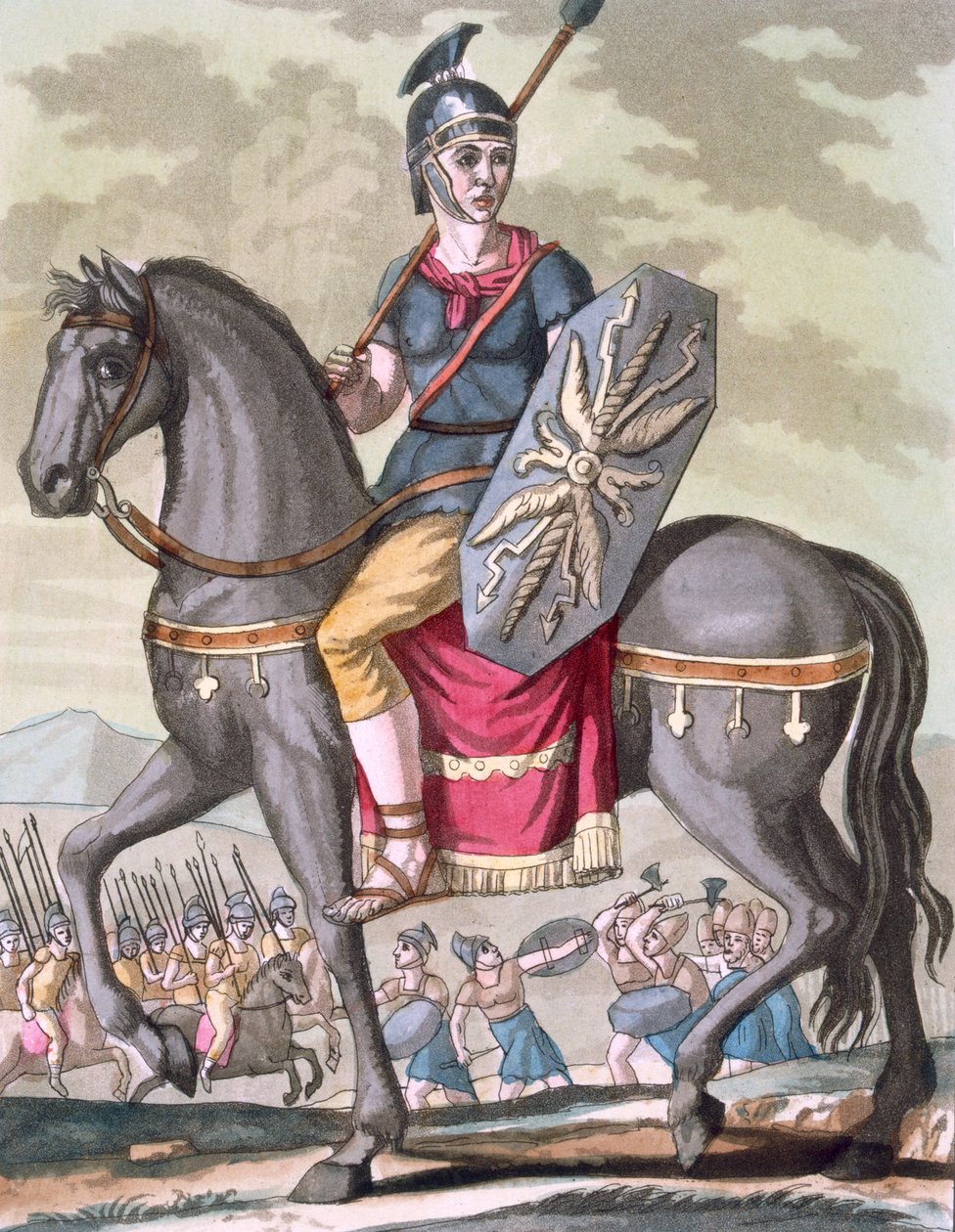 Římský jezdec státní armády, ilustrace z 