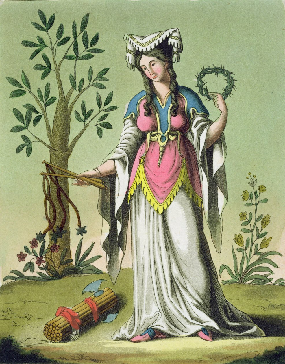 Sybila z Delf, č. 15 z knihy "Antický Řím", vyryl Labrousse, vydáno 1796 od Jacques Grasset de Saint Sauveur