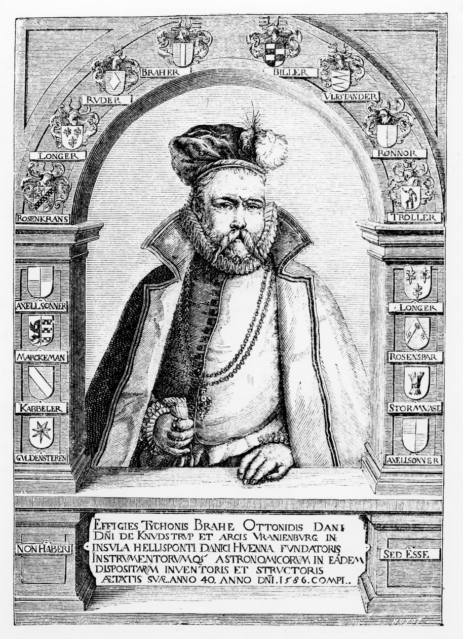 Portrét Tycha Brahe (1546-1601) ilustrace z „Vědy a literatury ve středověku a renesanci“, napsal Paul Lacroix, 1878 od Jacques II de Gheyn