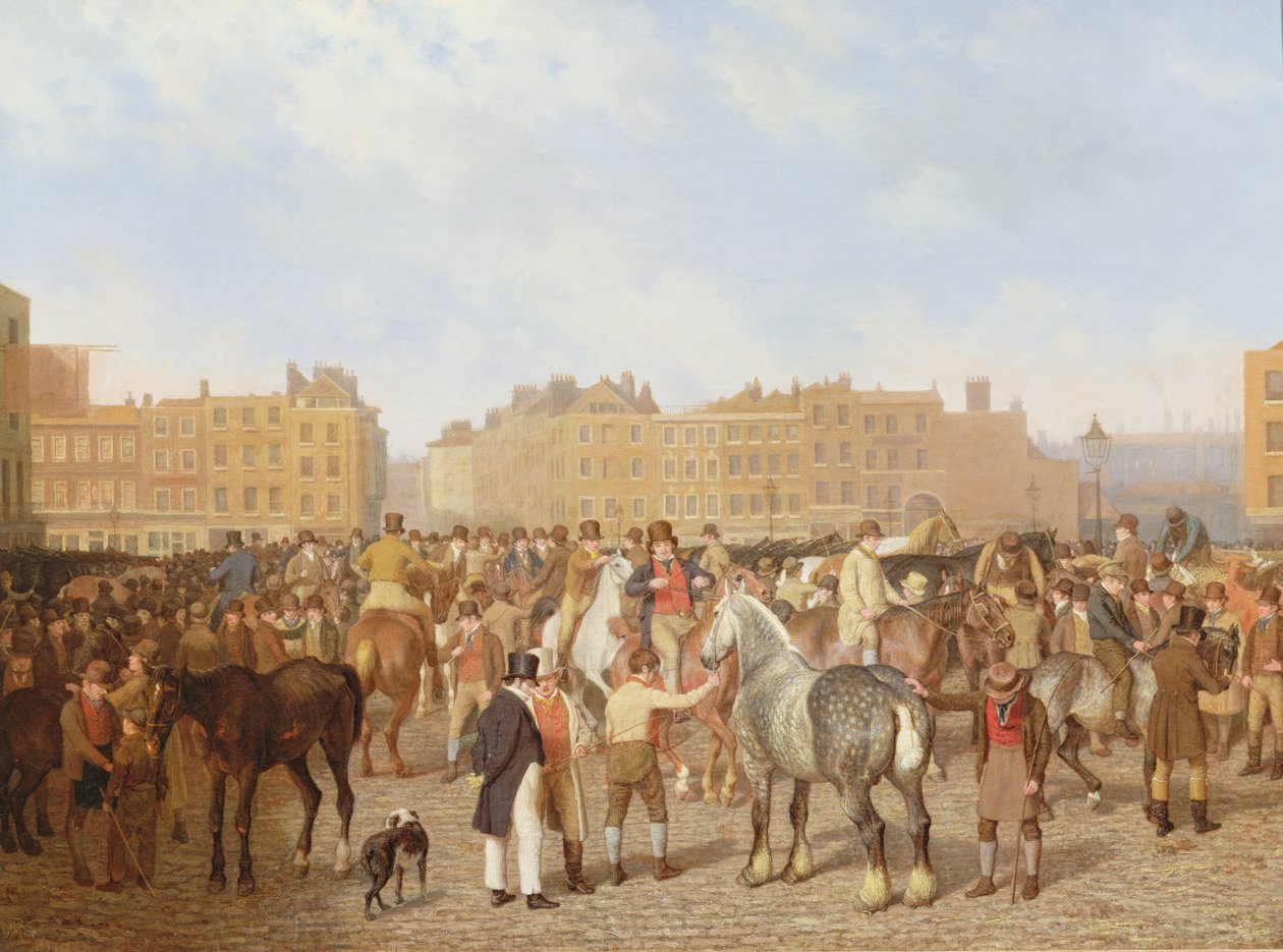 Old Smithfield Market, Londýn, 1824 od Jacques Laurent Agasse