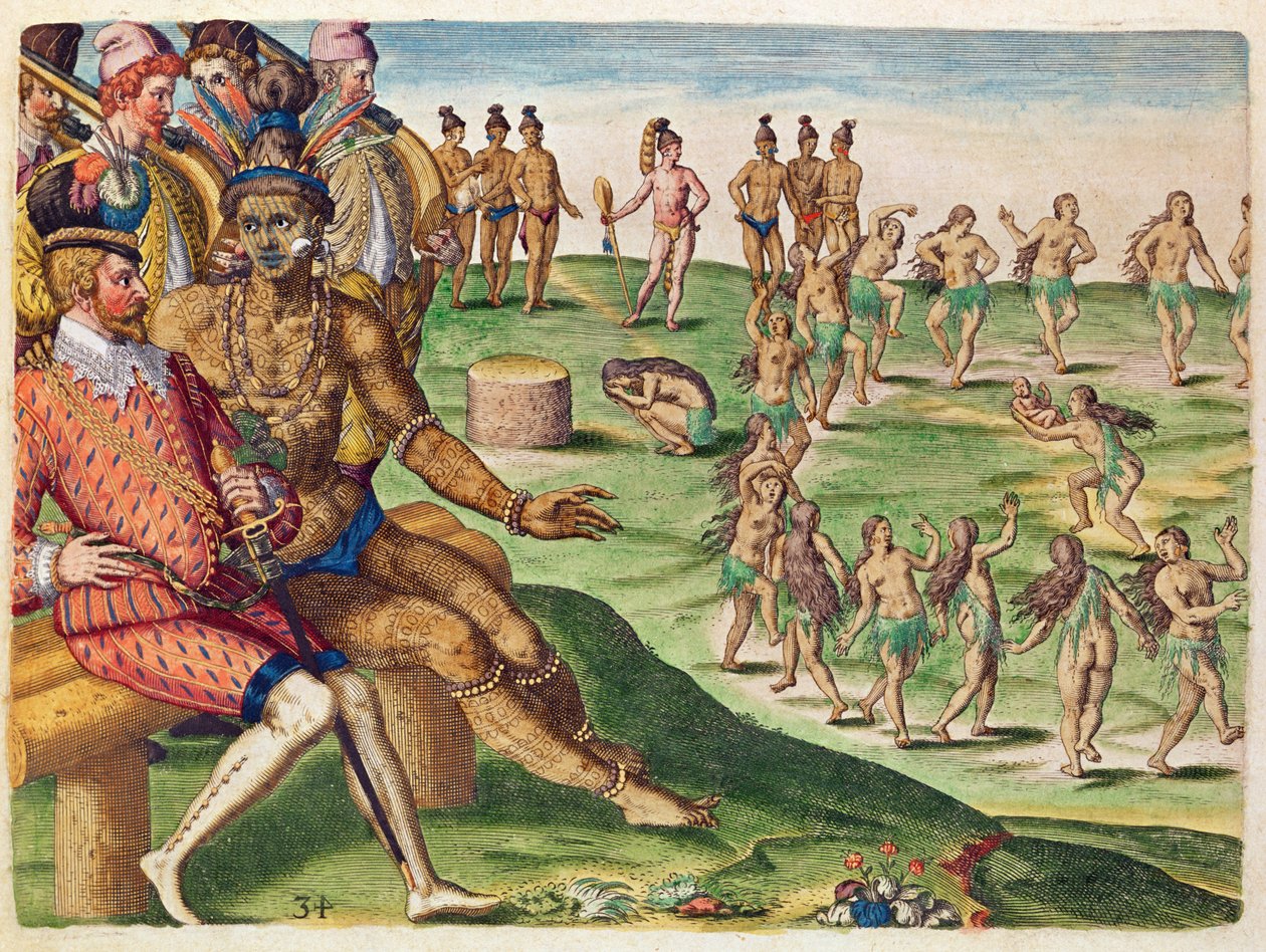 Oběť prvorozeného syna, z „Brevis Narratio...“, vyryla Theodore de Bry (1528-98), vydáno ve Frankfurtu, 1591 od Jacques Le Moyne