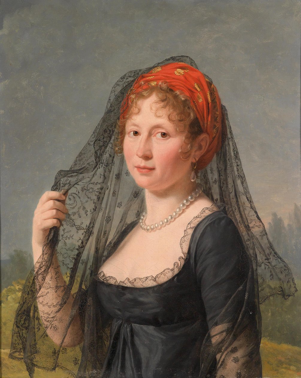 Portrét dámy oblečené v černém od Jacques Louis David