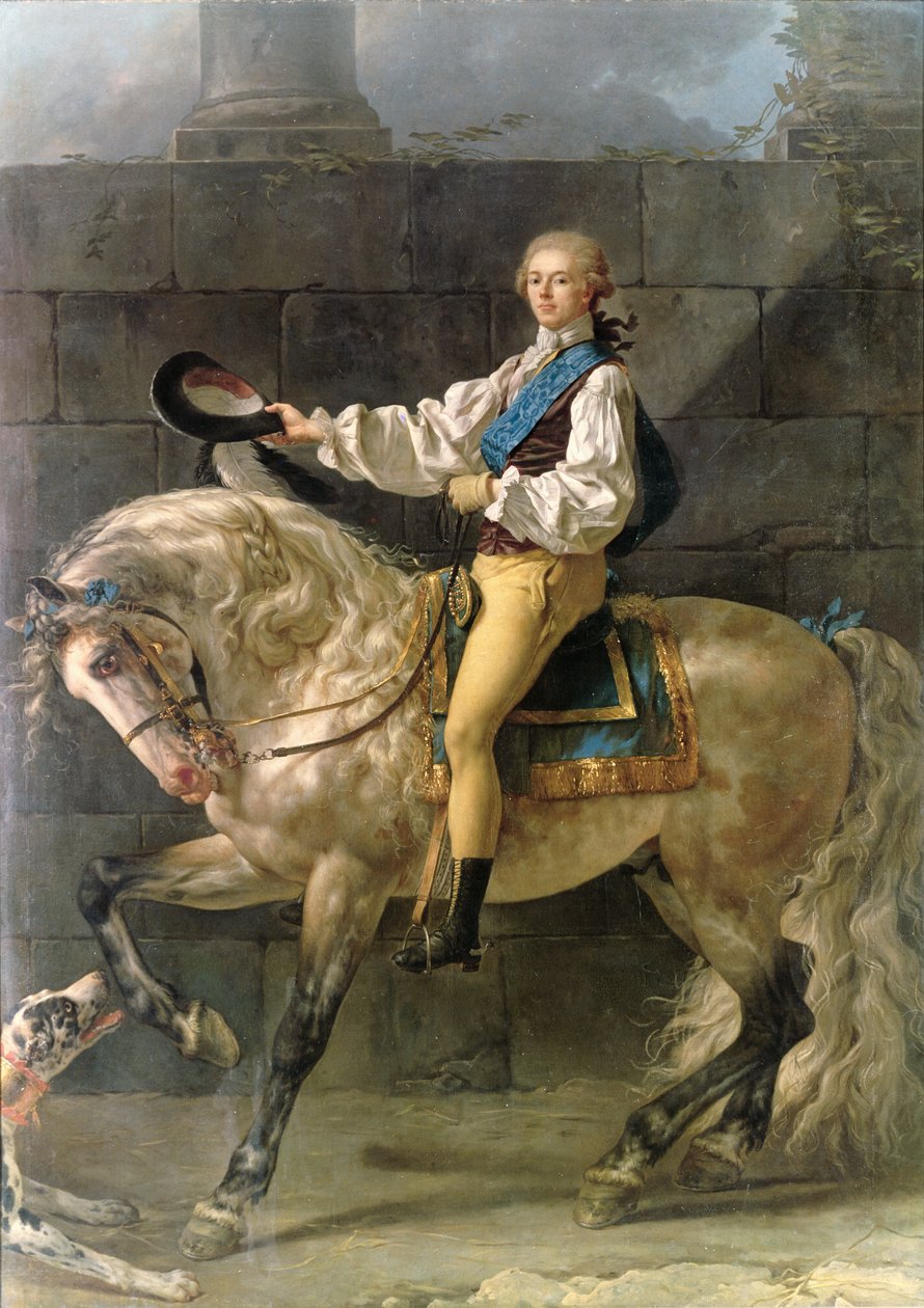 Jezdecký portrét Stanislava Kostky Potockého (1755-1821) 1781 od Jacques Louis David