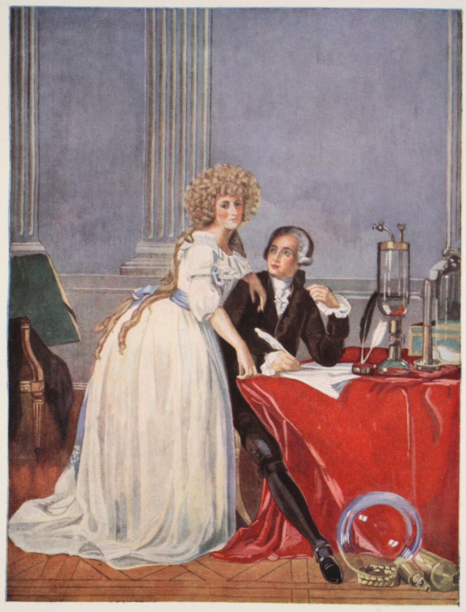 Lavoisier a jeho manželka, opis Boris Mestchersky († 1957), ilustrace z 