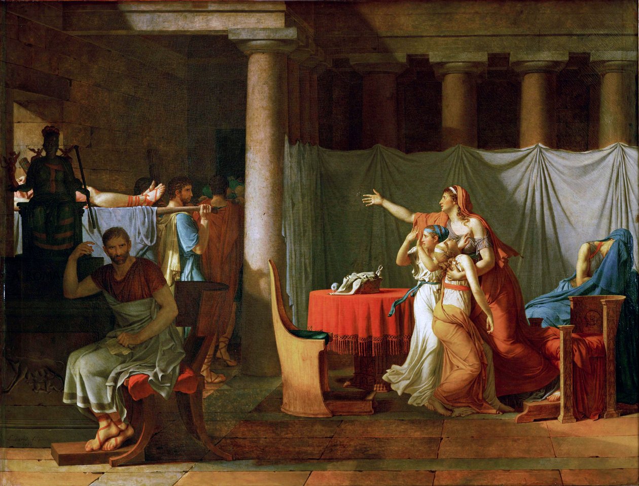 Lictors Bringus přináší těla jeho synů od Jacques Louis David