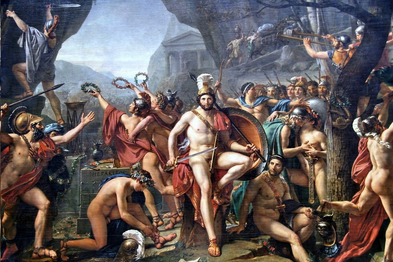 Leonidas v Thermopylae od Jacques Louis David