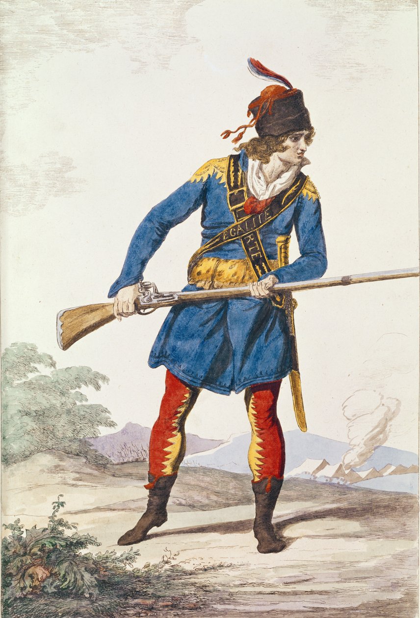 Vojenský oděv, vyryl Vivant Dominique Denon od Jacques Louis David