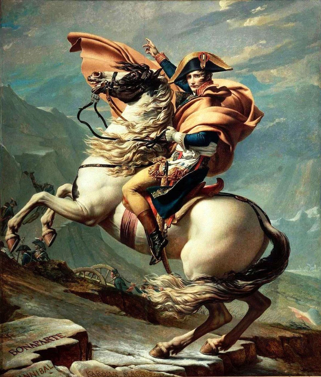 Napoleon přejezd Alp od Jacques Louis David