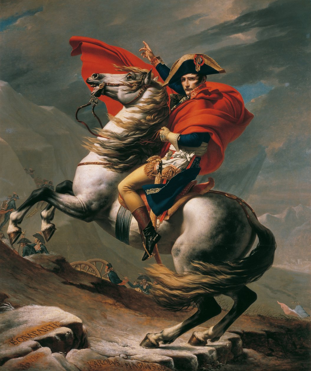 Napoleon přejezd Alp od Jacques Louis David
