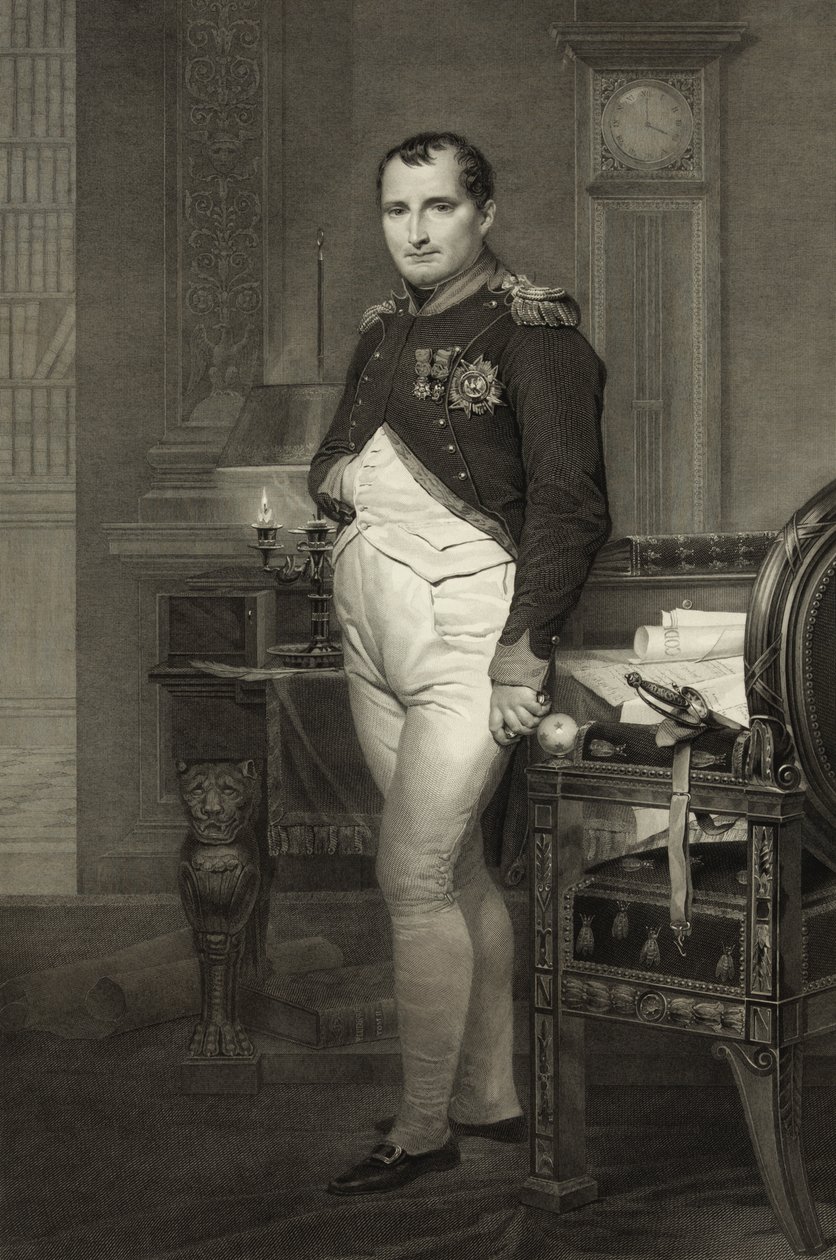 Napoleon I. ve své pracovně, vyryl Jean Nicholas Laugier od Jacques Louis David