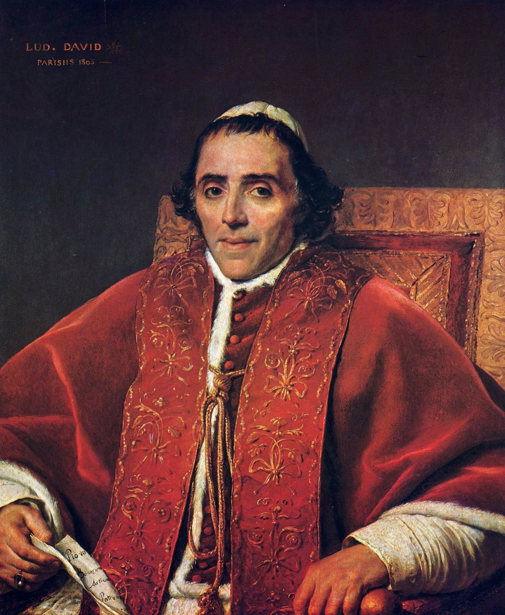 Portrét papeže Pia VII od Jacques Louis David